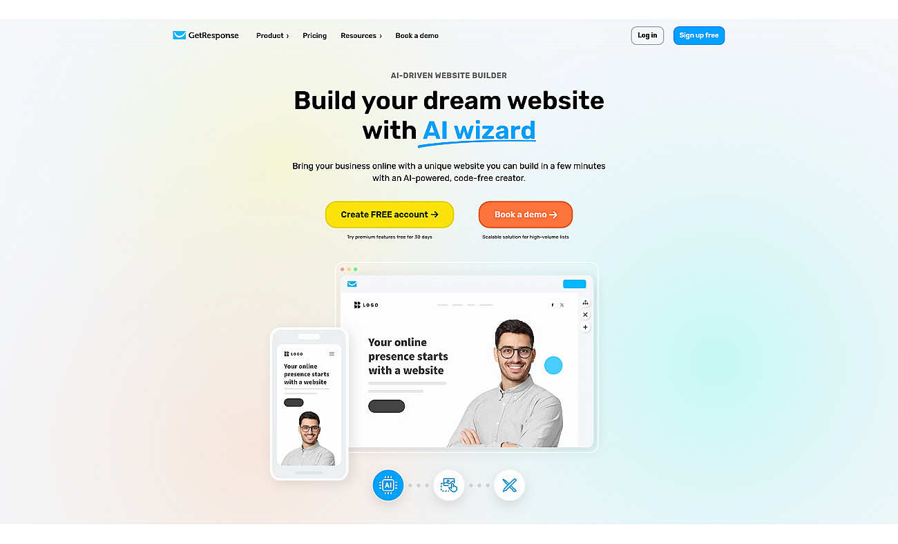 GetResponse AI Website Builder screenshot