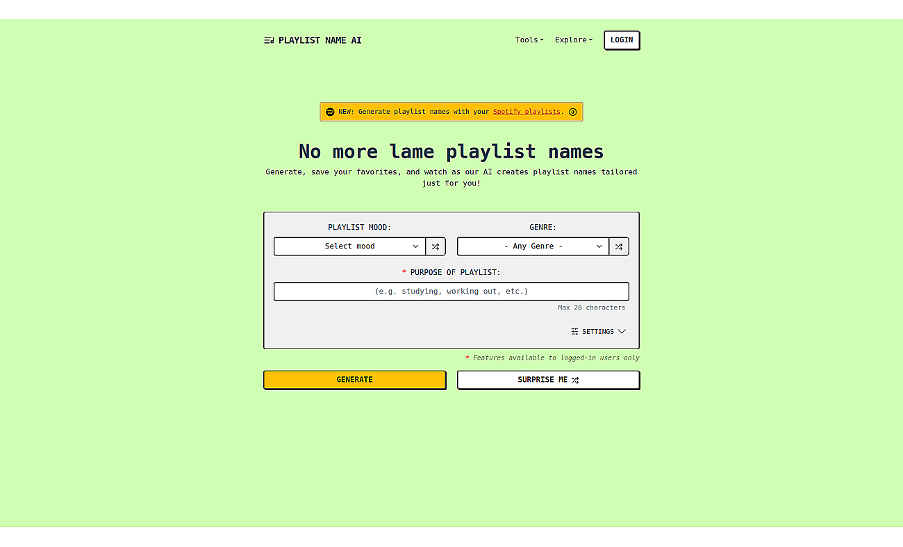 PlayListNameAI screenshot