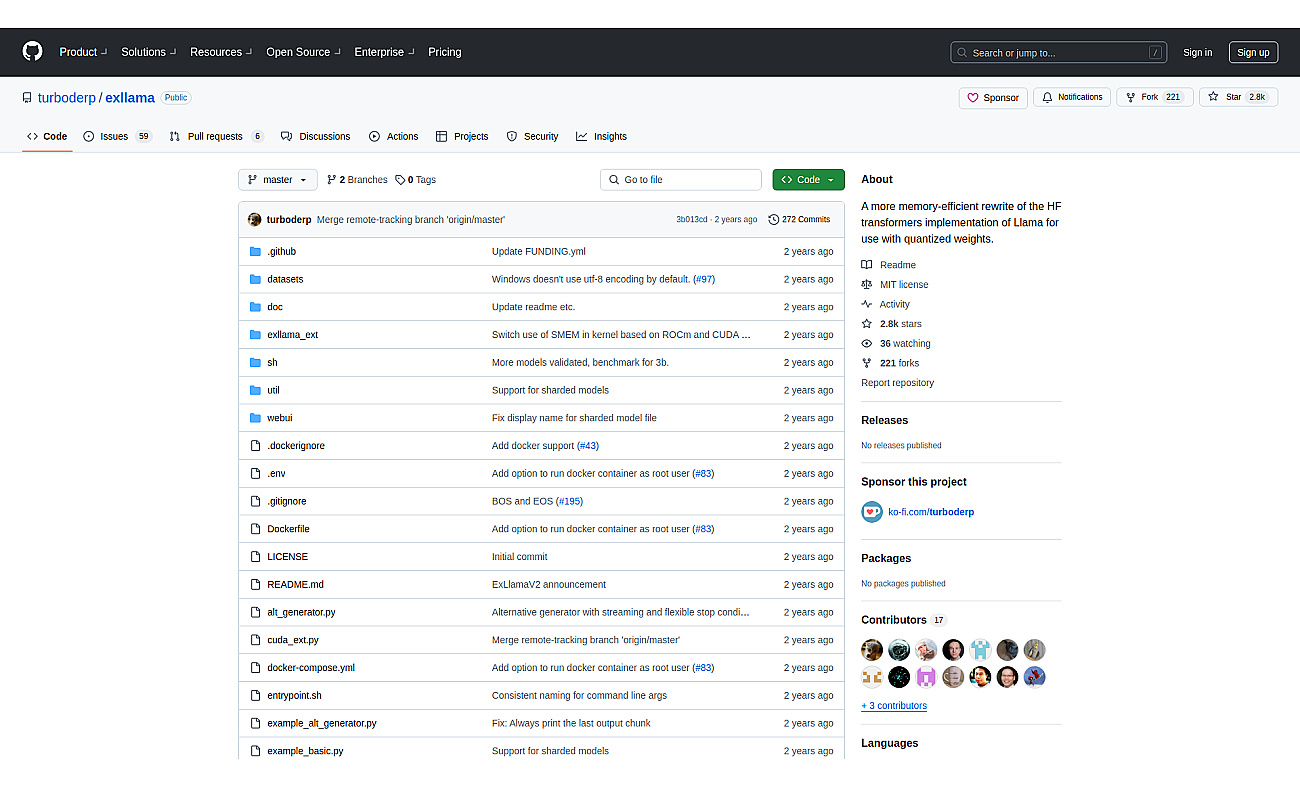 Exllama screenshot