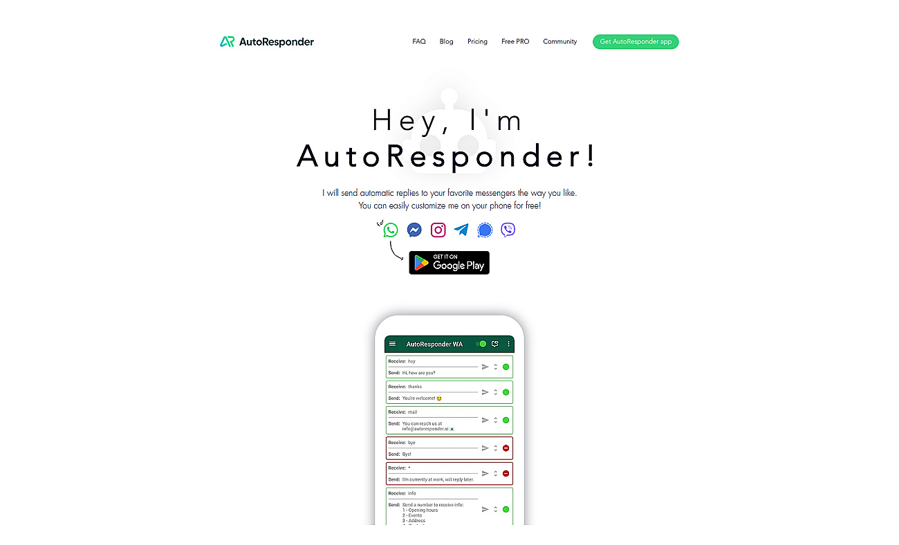 AutoResponder screenshot