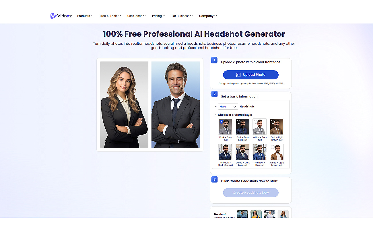 Vidnoz Headshot Generator