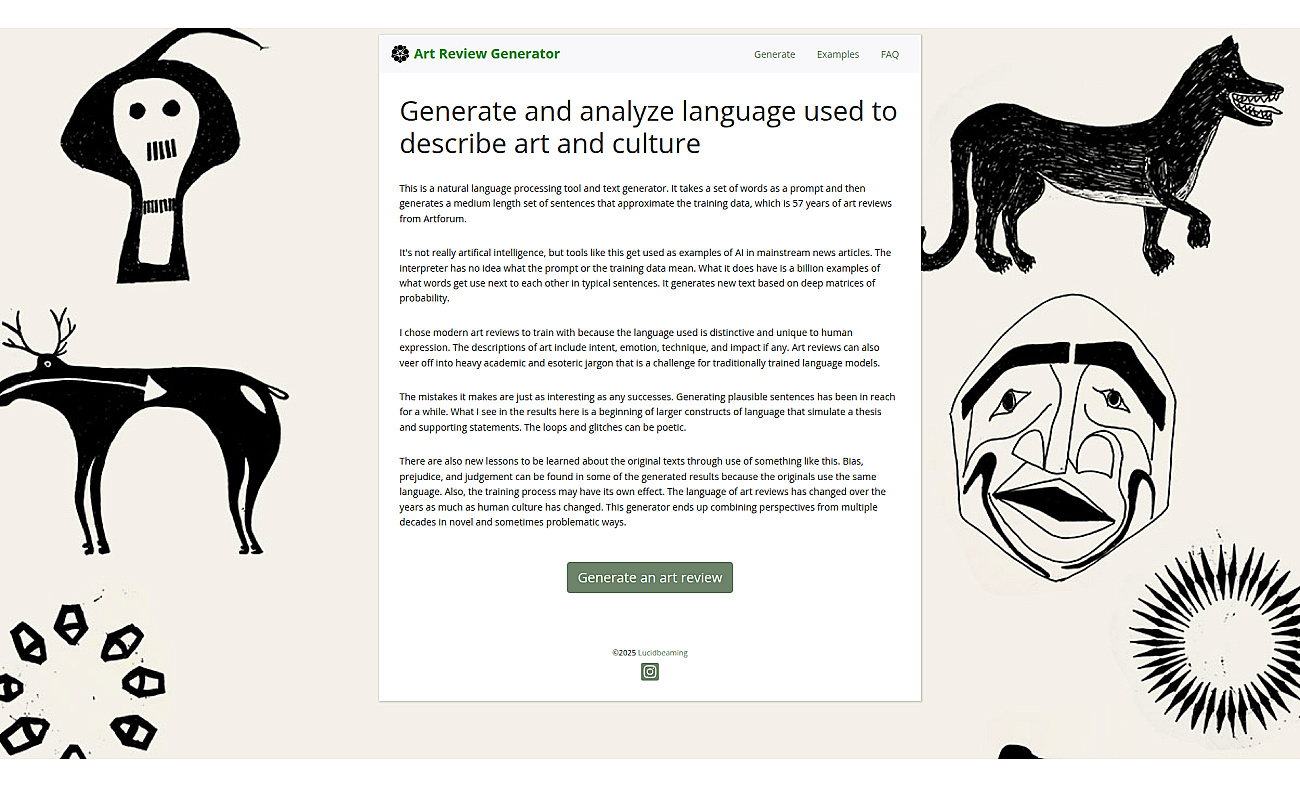 Artreviewgenerator screenshot