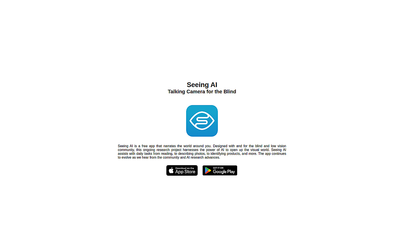 SeeingAI screenshot