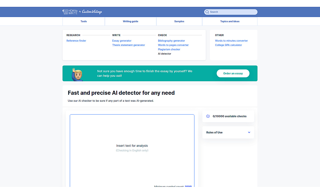 AI Detector By Custom Writings screenshot