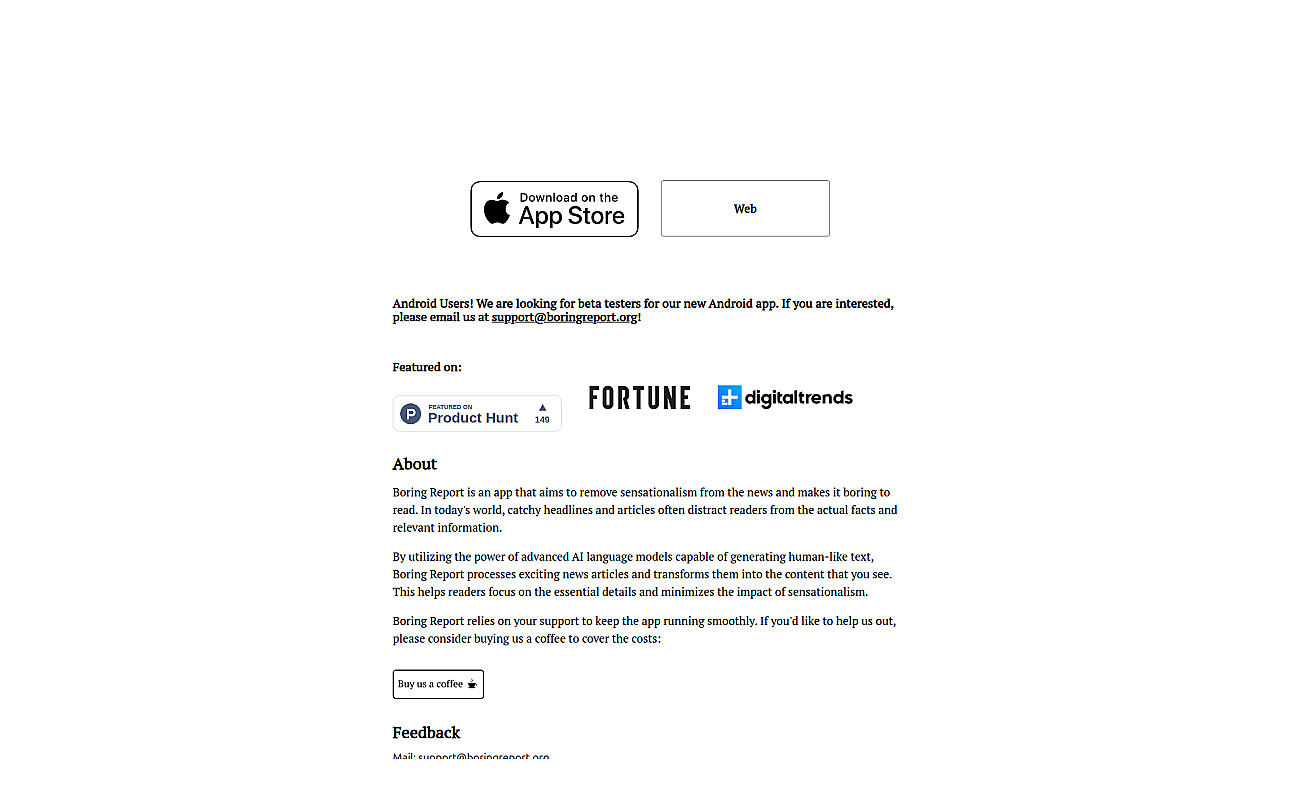 Boring Report screenshot