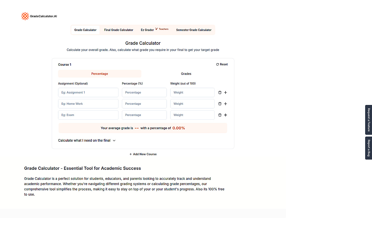 Grade Calculator AI screenshot