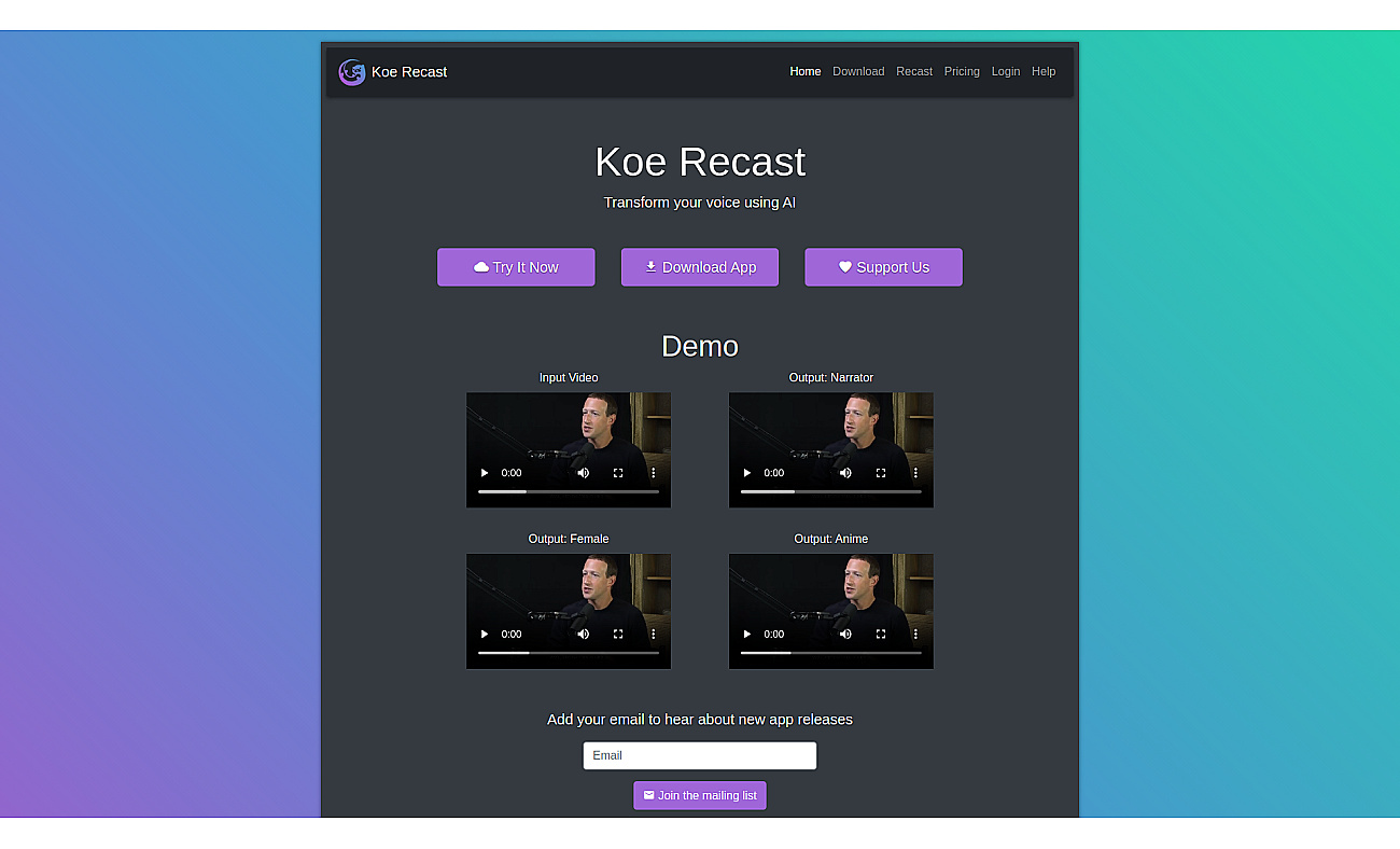 Koe Recast screenshot