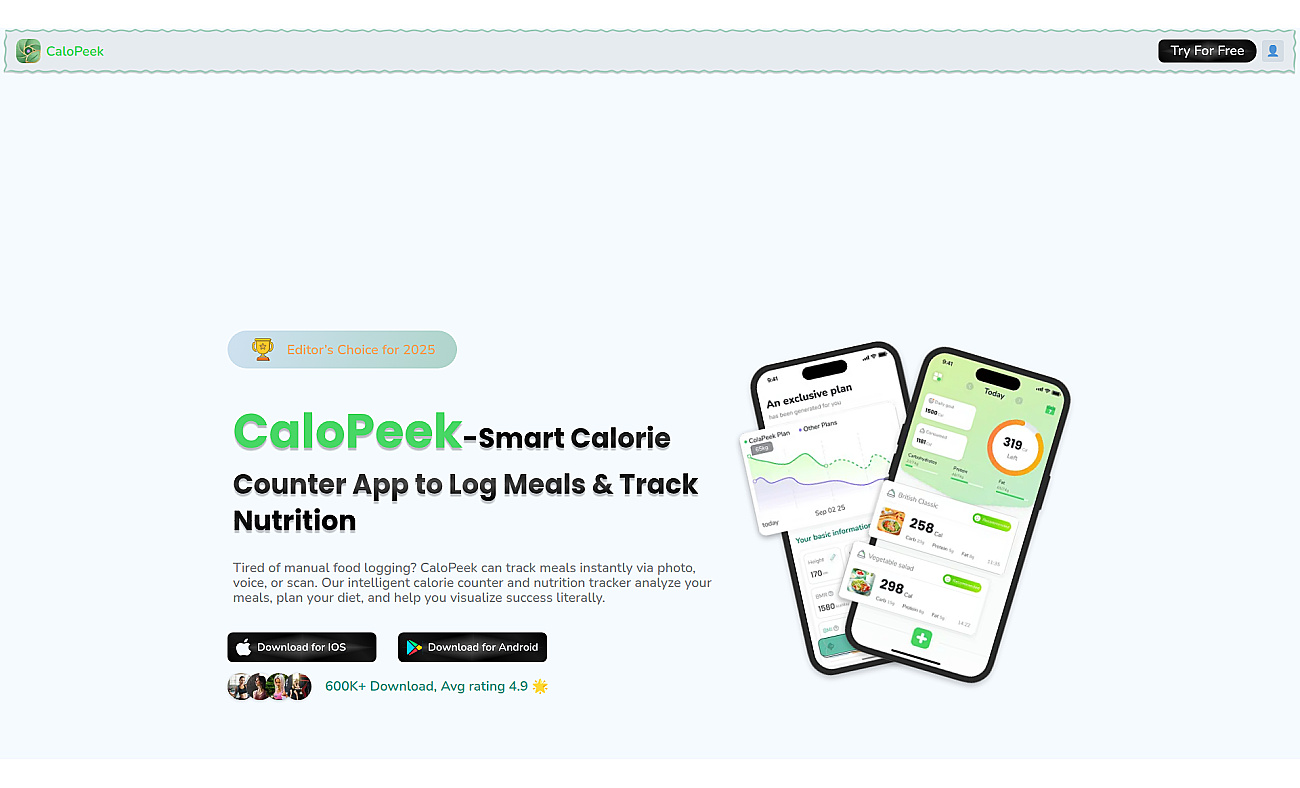 CaloPeek screenshot