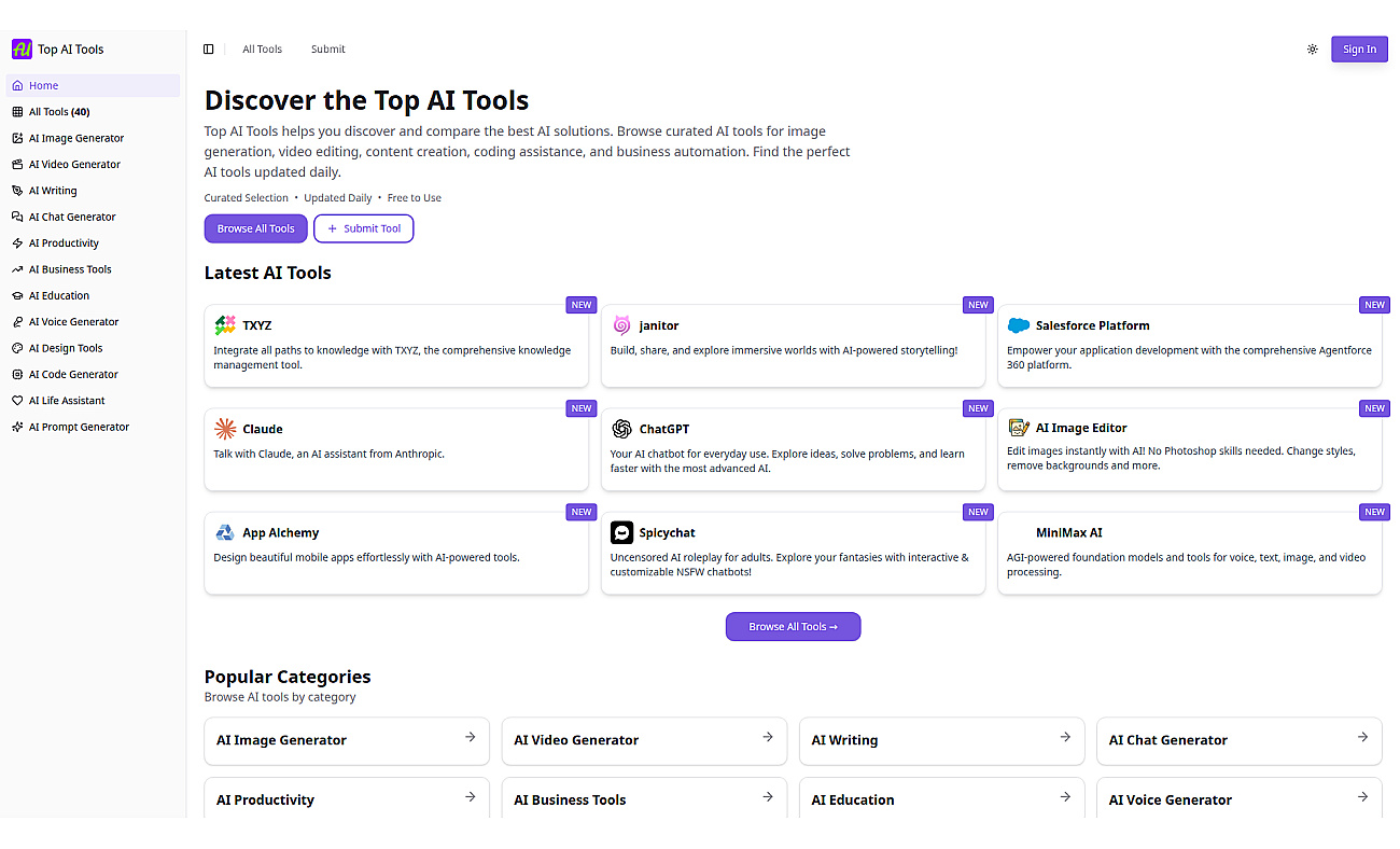 Top AI Tools screenshot