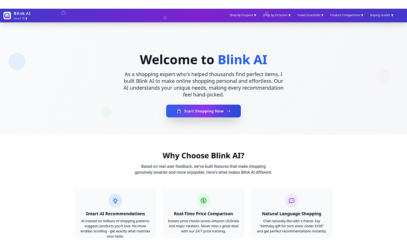 Blink AI - Personal Shopping Assistance screenshot