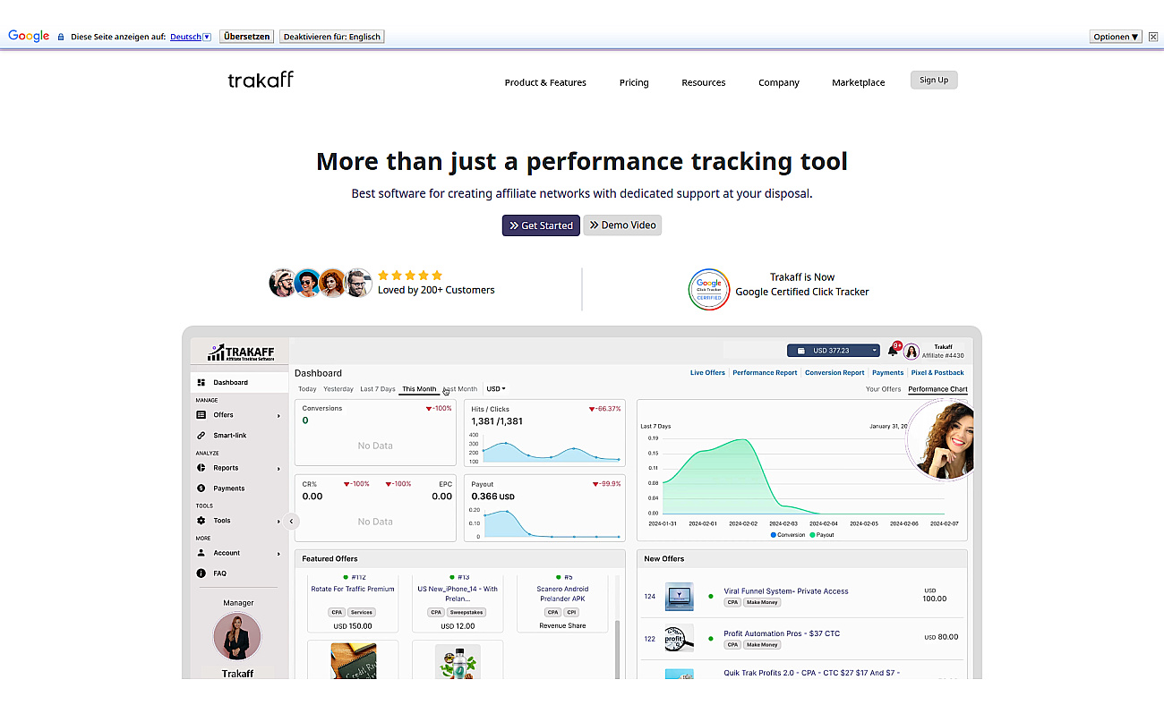 Trakaff screenshot