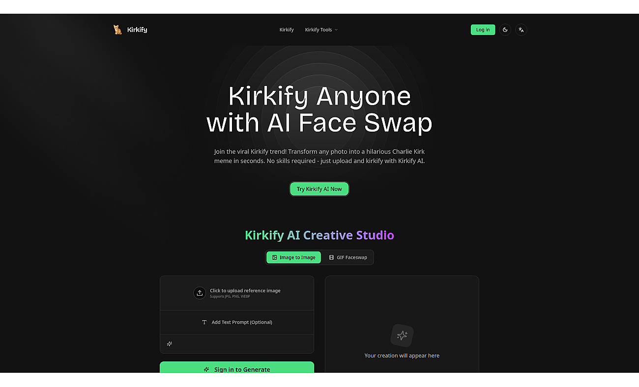 Kirkify AI screenshot
