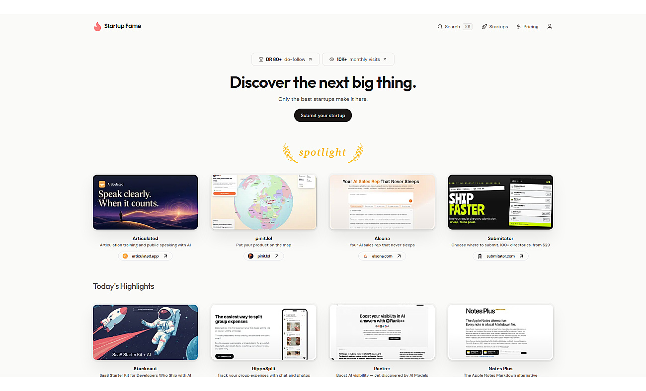 Startup Fame screenshot