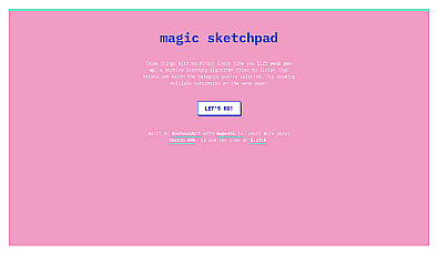 Magic Sketchpad