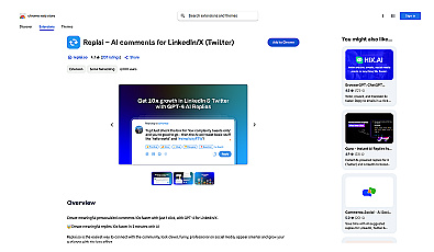 Replai – ChatGPT replies in Twitter LinkedIn