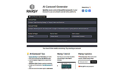 AI Carousel Generator - Rarsy
